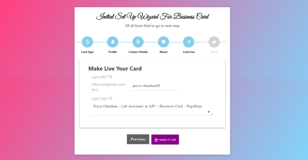 Make your card live